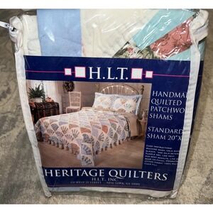 new fan design 20"x26" standard Hand Quilted Patchwork heritage Pillow Sham